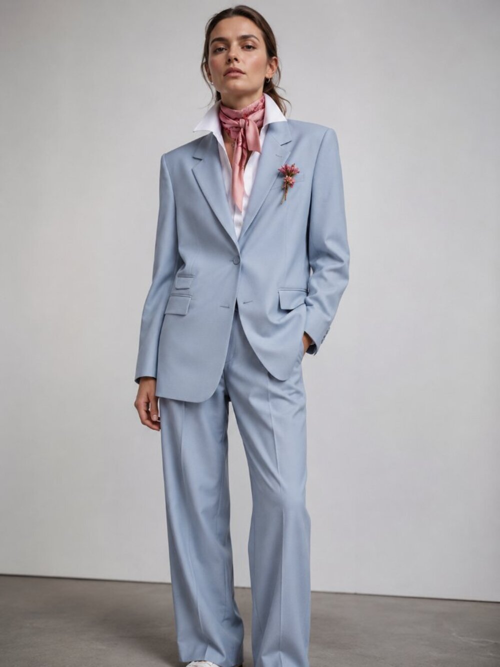 The Kooples Striped Twill Pastel blue Blazer EU 36 / US S NWT - Picture 2 of 9